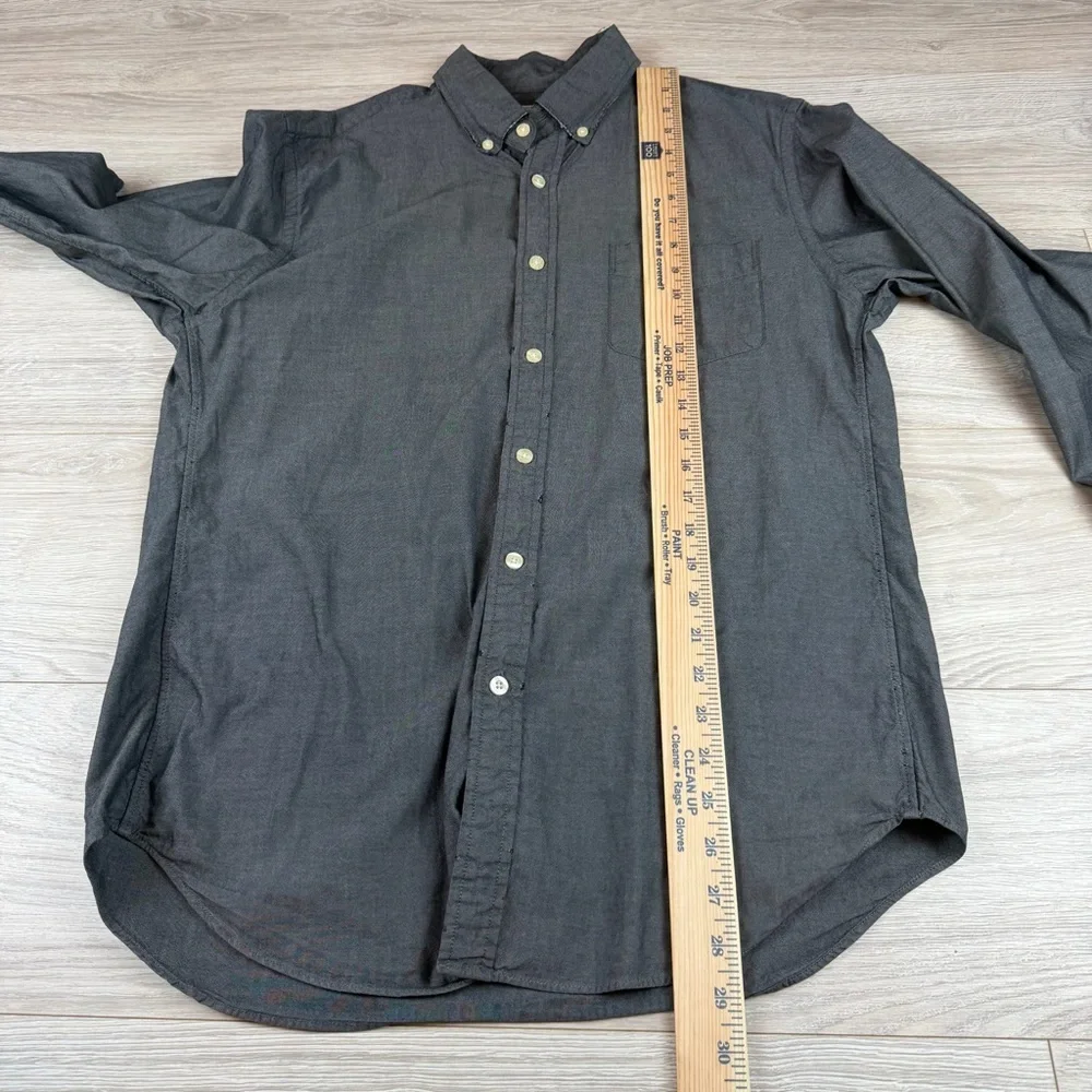 J. Crew Bundle 3 Mens Classic Cotton Button Down Shirts Burgundy Gray Black Sz M